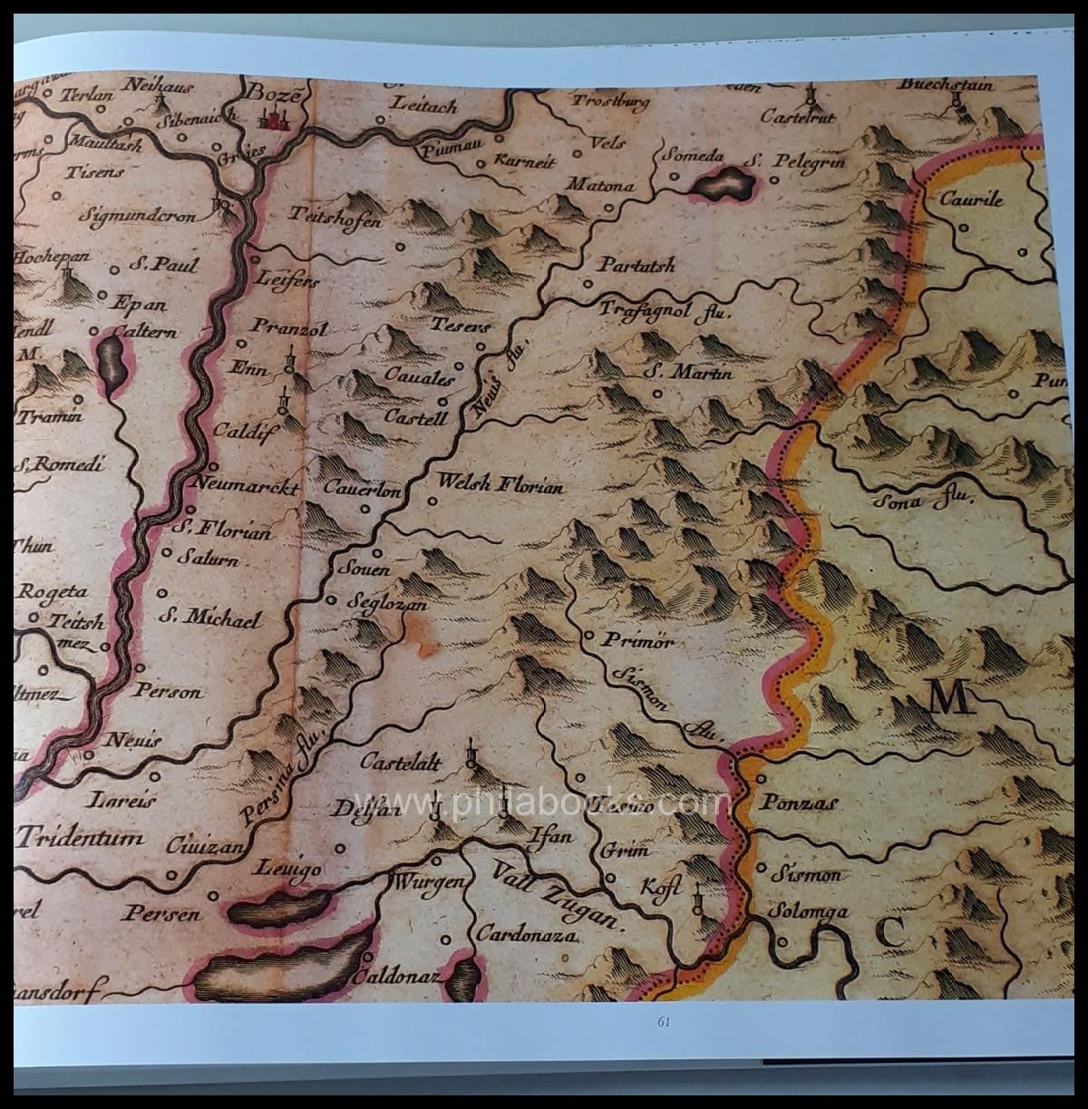 Tomasi, G., Trentiner und südtiroler Landschaft auf alten Landkart ...