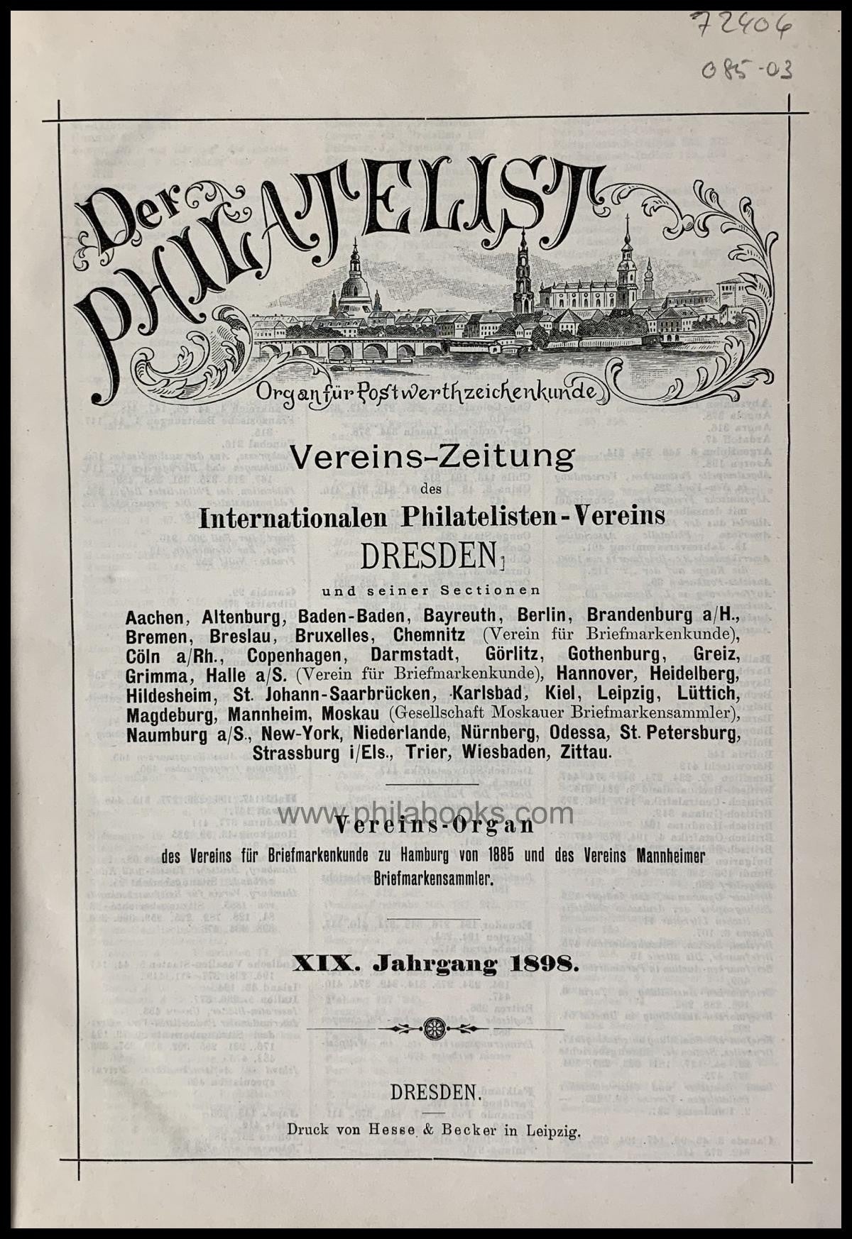 Der Philatelist, bekannt gute Zeitschrift des Dresdner Philatelist ...