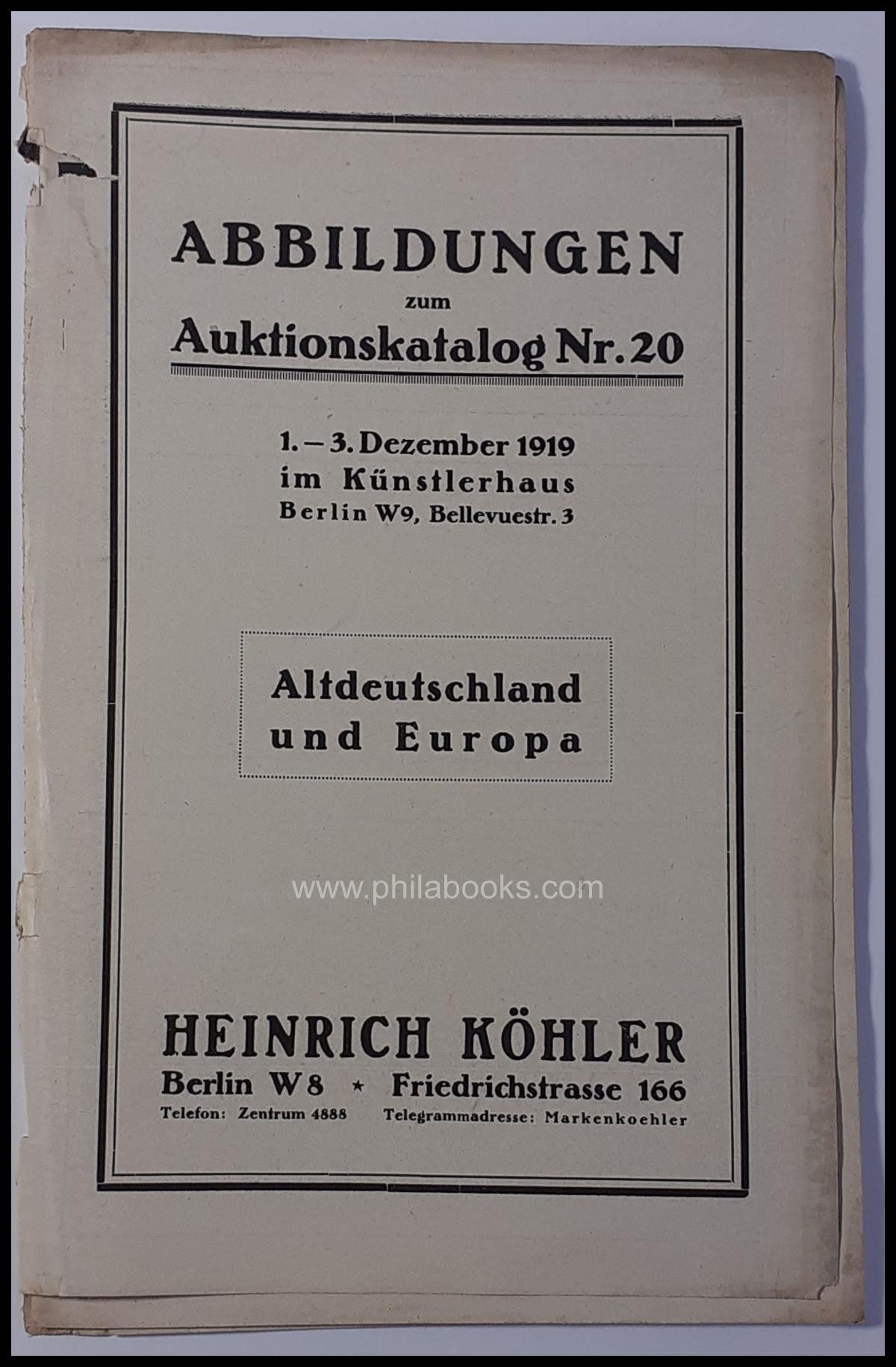 HeinrichKöhler, Auktion 020, 1919-12