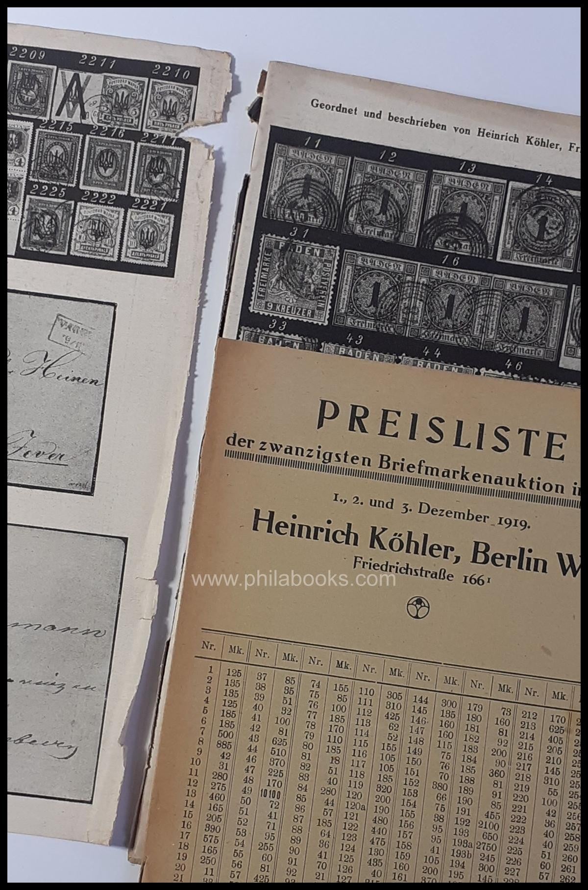 HeinrichKöhler, Auktion 020, 1919-12