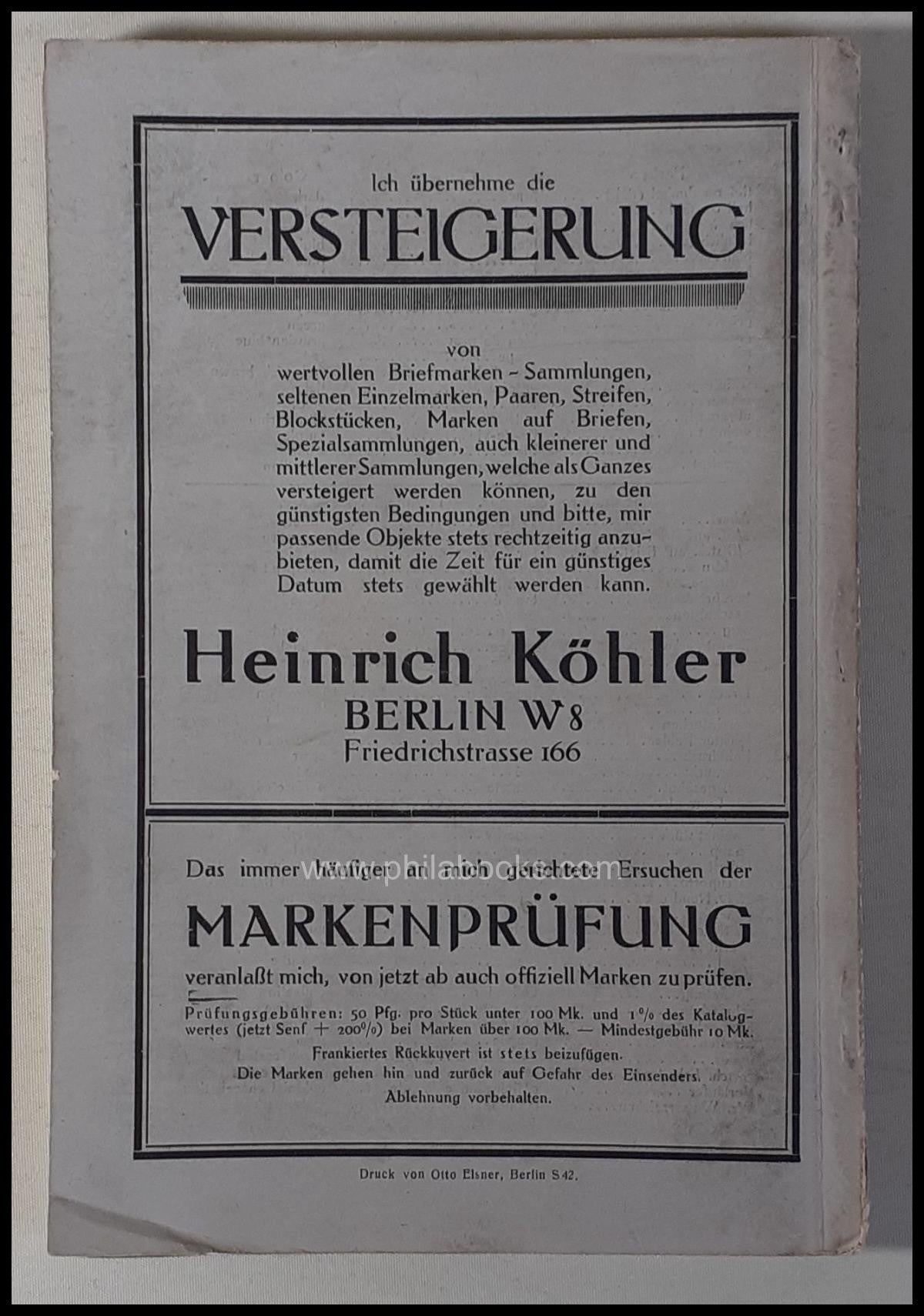 HeinrichKöhler, Auktion 024, 1921-05