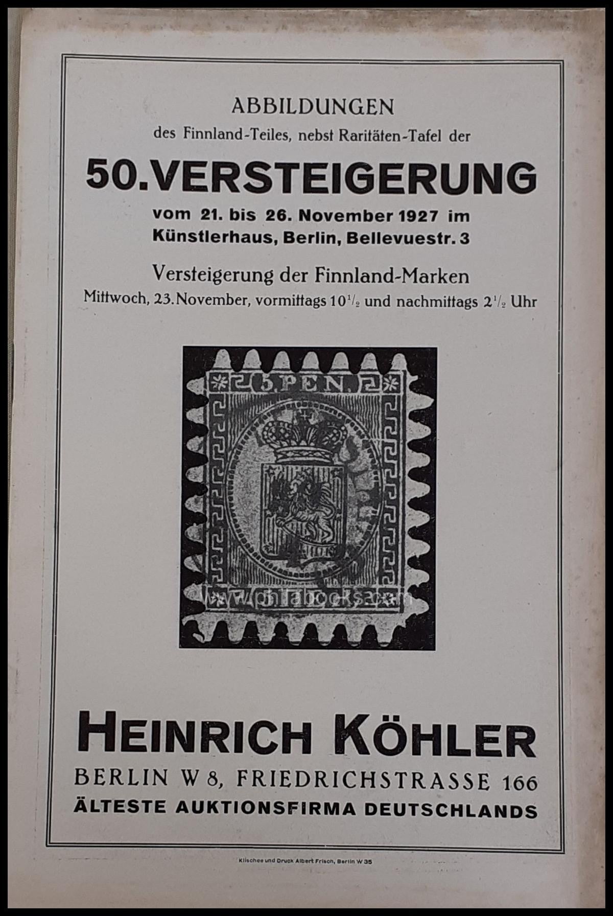 HeinrichKöhler, Auktion 050, 1927-11 'Lindberg'