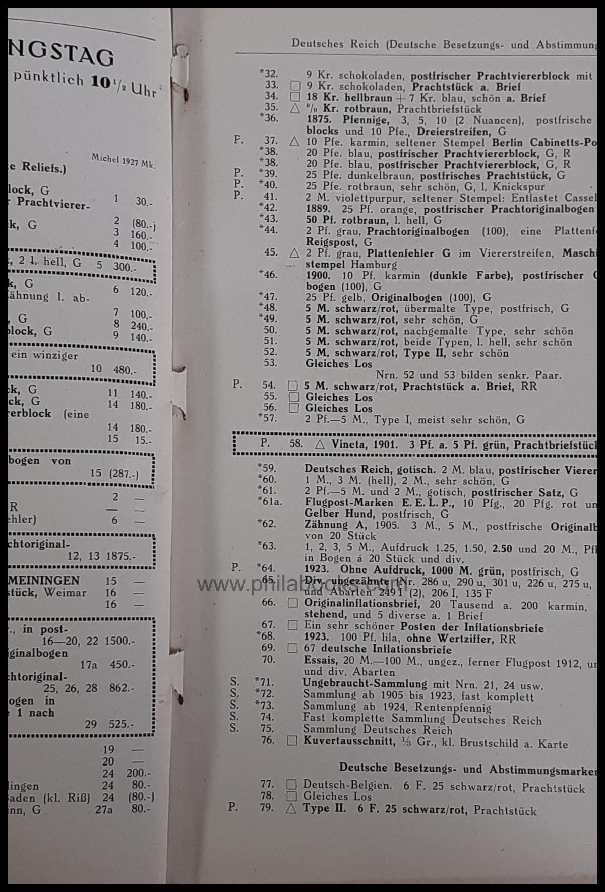 HeinrichKöhler, Auktion 050, 1927-11 'Lindberg'