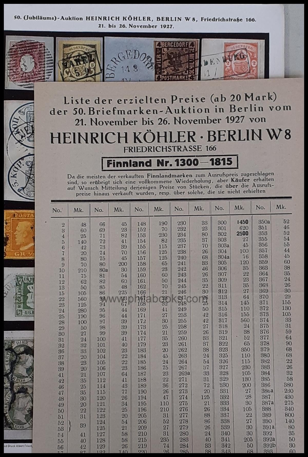 HeinrichKöhler, Auktion 050, 1927-11 'Lindberg'