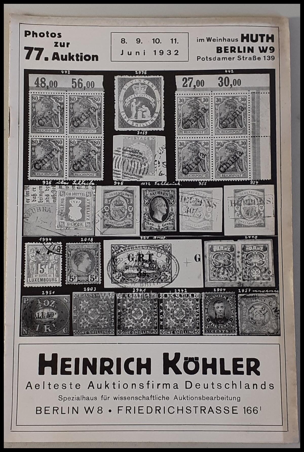 HeinrichKöhler, Auktion 077, 1932-06