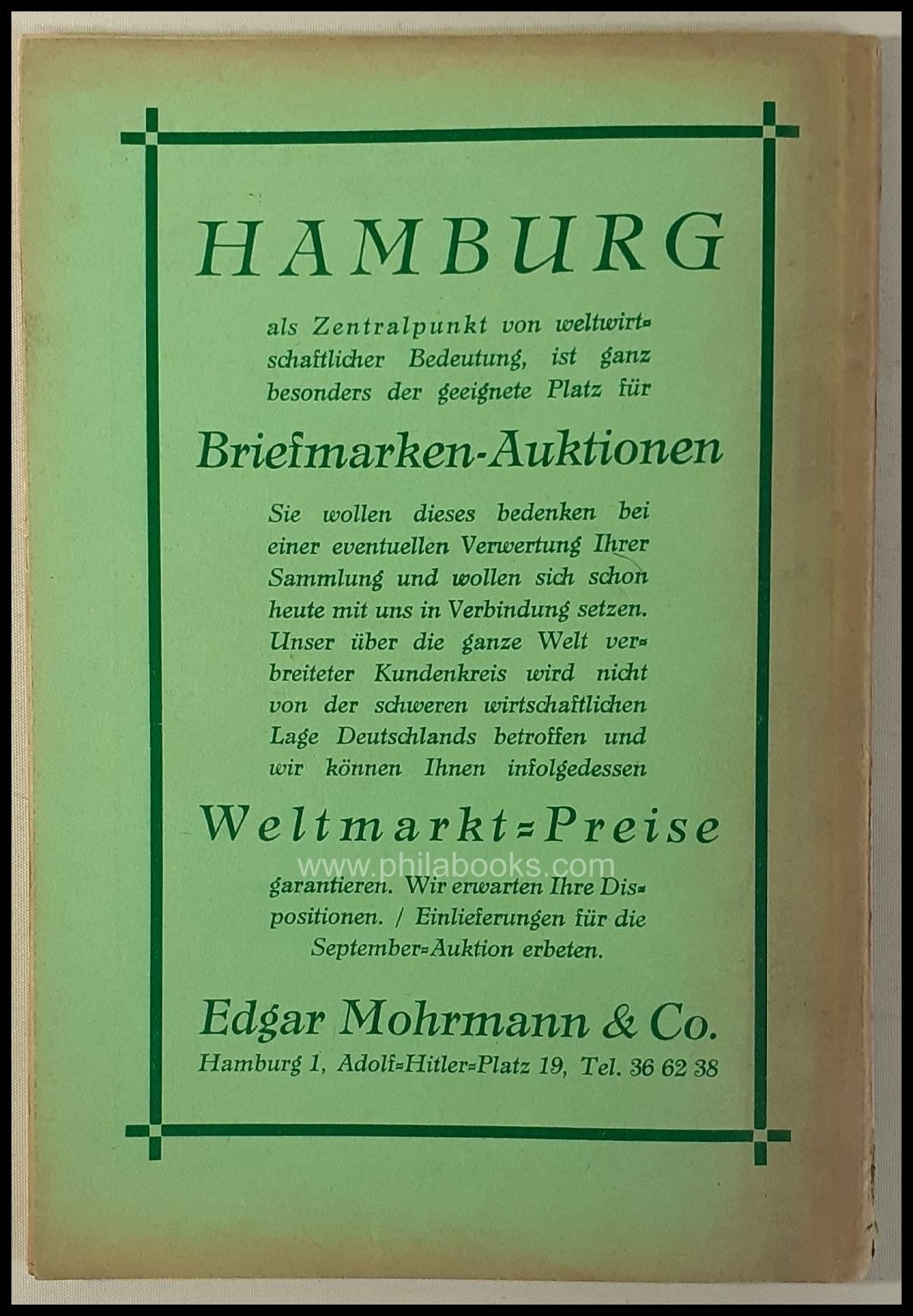 Mohrmann, Edgar, 019. Auktion, 22-24.06.1933, 2402 Lose (70 S.) kp ...