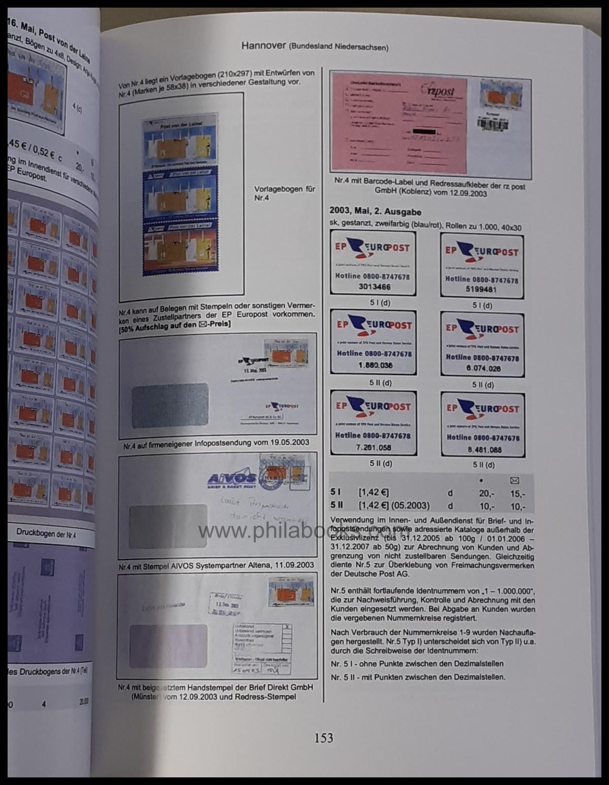 Burger, T., Katalog der modernen Privatpostmarken Deutschlands, Ba ...