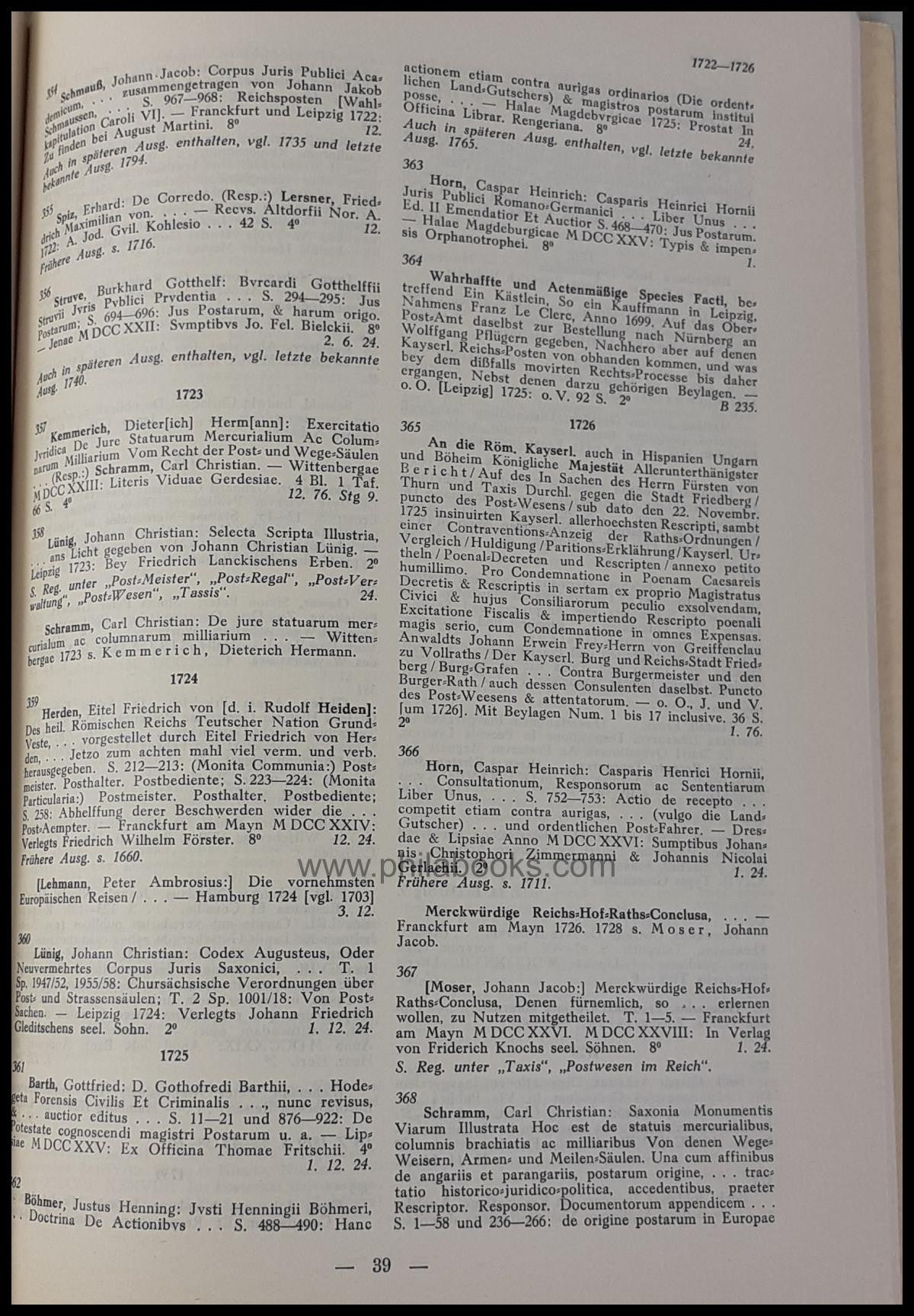 Wolpert, H., Schrifttum über das Deutsche Postwesen, 1. Teil, Von  ...