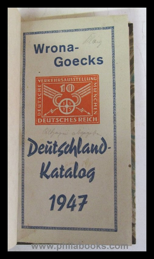 Wrona-Goecks, Deutschland-Katalog 1947, 64 S., hier sein sehr gute ...