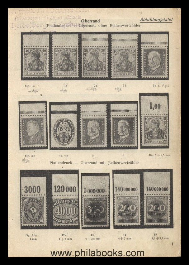 Metzner, A., Katalog der Bogen-Ober- u. Unterrand-Briefmarken der  ...