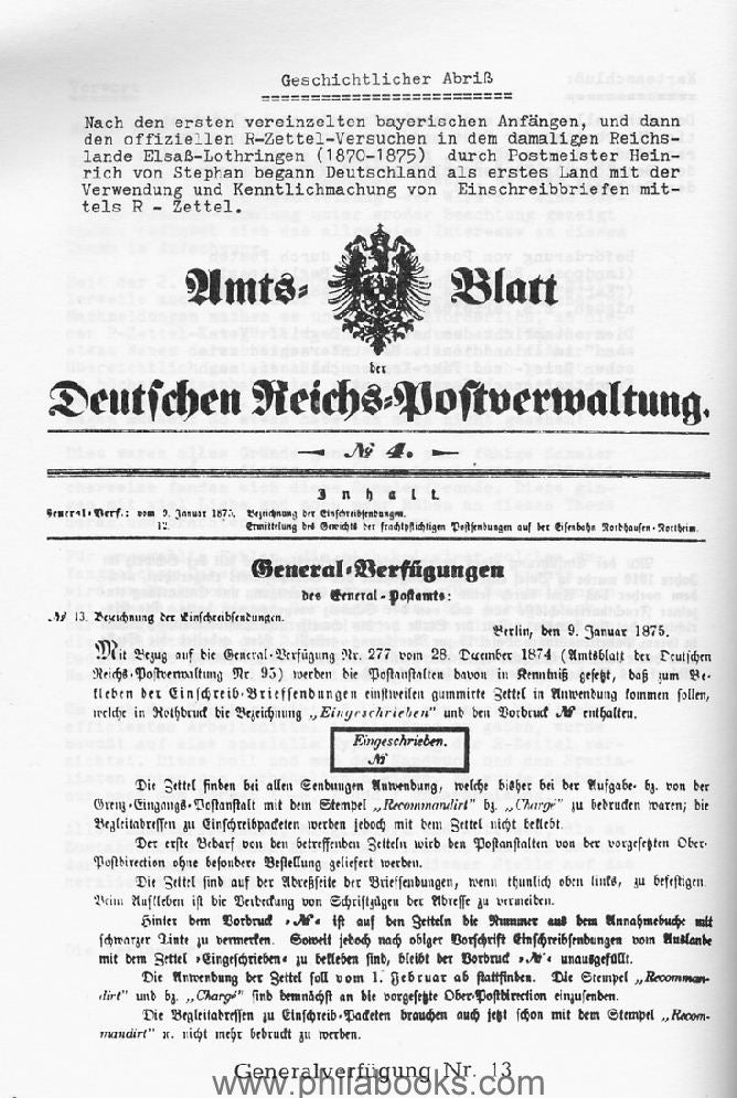 Wallmann/Türk/Körting, Die R-Zettel der Bahnpost 'Vom Auslande übe ...